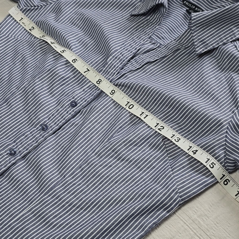 Phillip Russel Pinstripe Button-Up Shirt Women's Size XS - Picture 5 of 10